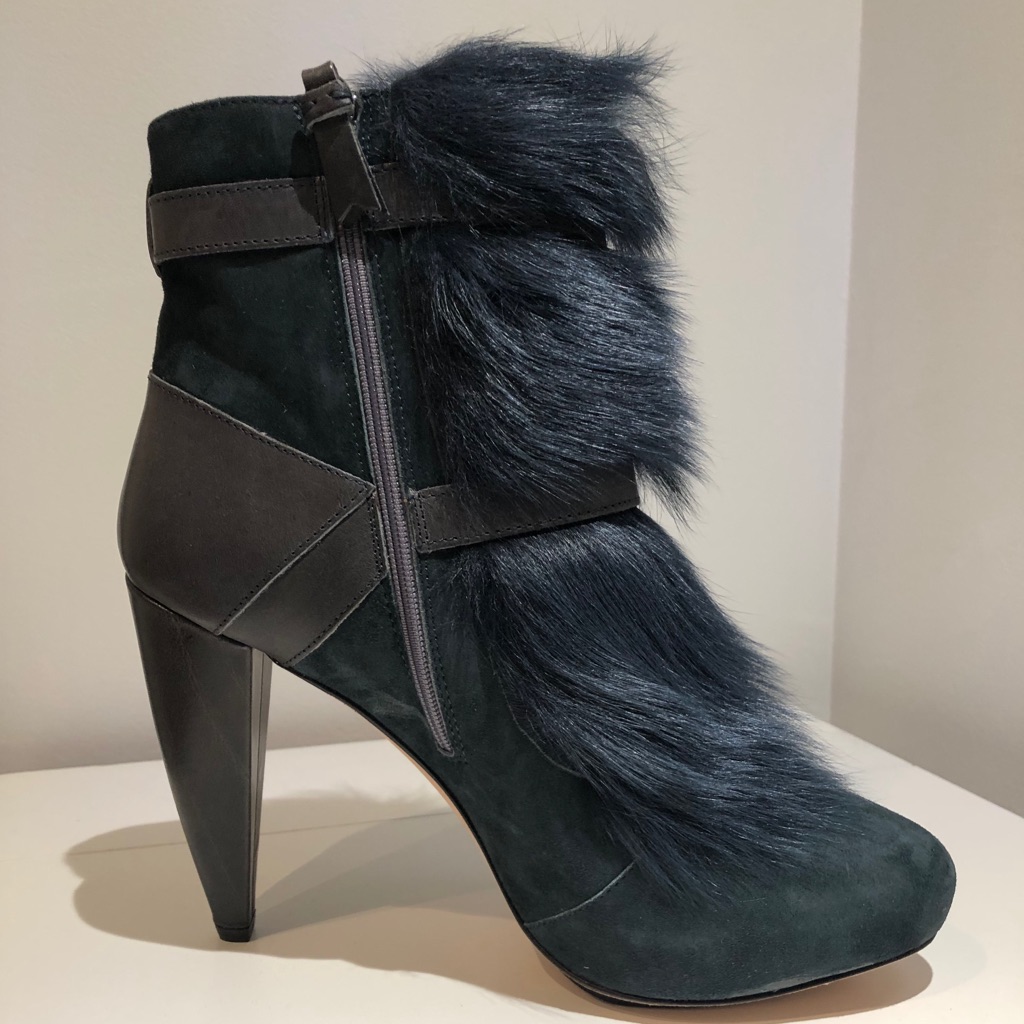 Rebecca Taylor Nib Dalia Mallard Suede And Fur Boots 9.5 Nwt